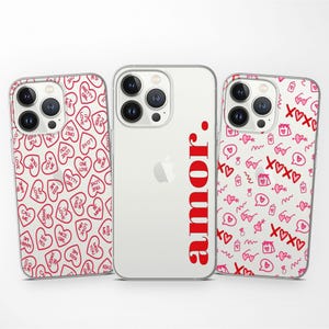 Valentine Love Phone Case Amor Heart Cover for iPhone 16 Pro 16e 15 14 13 12 11 fits Samsung S25 S24 S23 A56 A55 A54 A16 A15 & Pixel 9