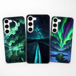 Aurora Nature Aesthetic Northern Phone Case fits Samsung S25 Ultra S24 FE S23 S22 S21 fit Samsung A56 A55 A54 A53 A52s A36 A35 A16 A15 A14