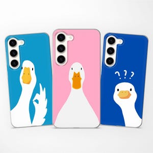 Funny Animal Goose Pastel Phone Case fits Samsung S25 Ultra S24 FE S23 S22 S21 fit Samsung A56 A55 A54 A53 A52s A36 A35 A16 A15 A14