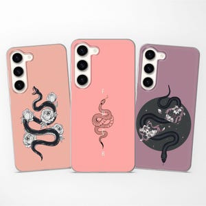 Snake Ghotic Aesthetic Trendy Cute Phone Case fits Samsung S25 S24 S23 Ultra S22 S21 S20 FE fit Samsung A56 A55 A54 A53 A52 A35 A16 A15 A14
