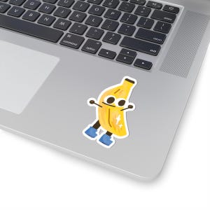 Cute Banana Kiss-Cut Stickers, Fun Fruit Stickers for Laptops, Journals, Kids Decor, Unique Gifts for Fruit Lovers, Playful Art