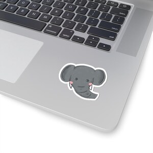Cute Elephant Kiss-Cut Stickers, Playful Animal Décor, Laptop or Water Bottle Stickers, Childrens&#39; Party Favors, Baby Shower Gifts