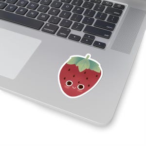 Adesivi carini a forma di fragola, decalcomanie estetiche per laptop, arte di frutta kawaii, regalo per gli amanti della frutta, accessori per planner, adesivi decorativi