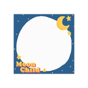 Bloc de notas Moon Child: notas adhesivas originales para soñadores, útiles de oficina, planificador de fases lunares, regalo para ella, material para diario