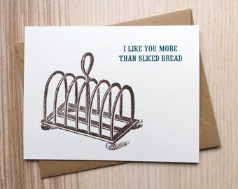 I Like You Card, I Love You Card, First Valentine's Day, Food Pun Card, Everyday Card, All Occasion Card, Friendship Card, Vintage, Foodie