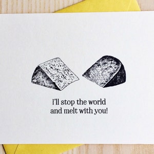 I Melt With You, I Love You Card, I Like You Card, Food Pun Card, Cheesy Card, New Wave Card, Eighties Card, Funny Valentine's Day Card