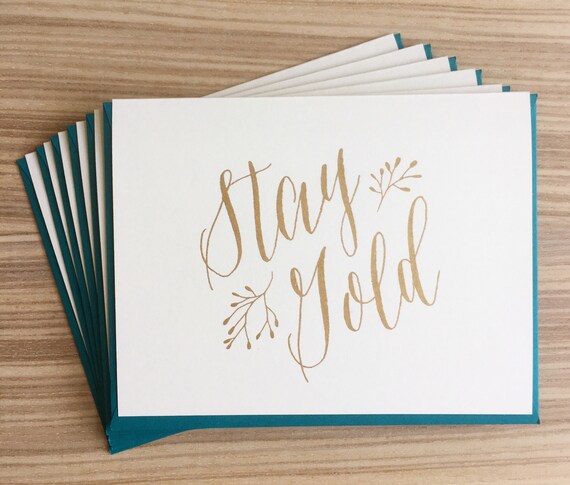 Stay Gold Cards Set Of Six The Outsiders Card Stay Gold Etsy