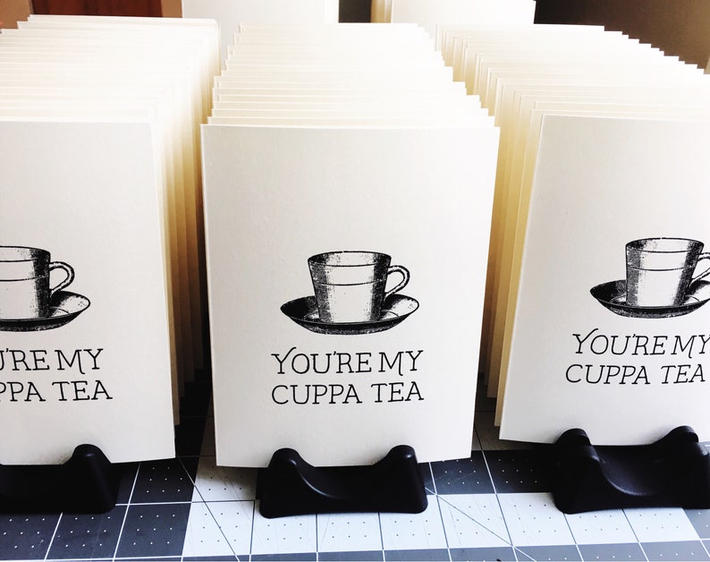 Valentine/'s Day Card You/'re My Cup of Tea Card Tea Time Love Card My Cuppa Tea I like You Card Food Pun Card Friendship Card