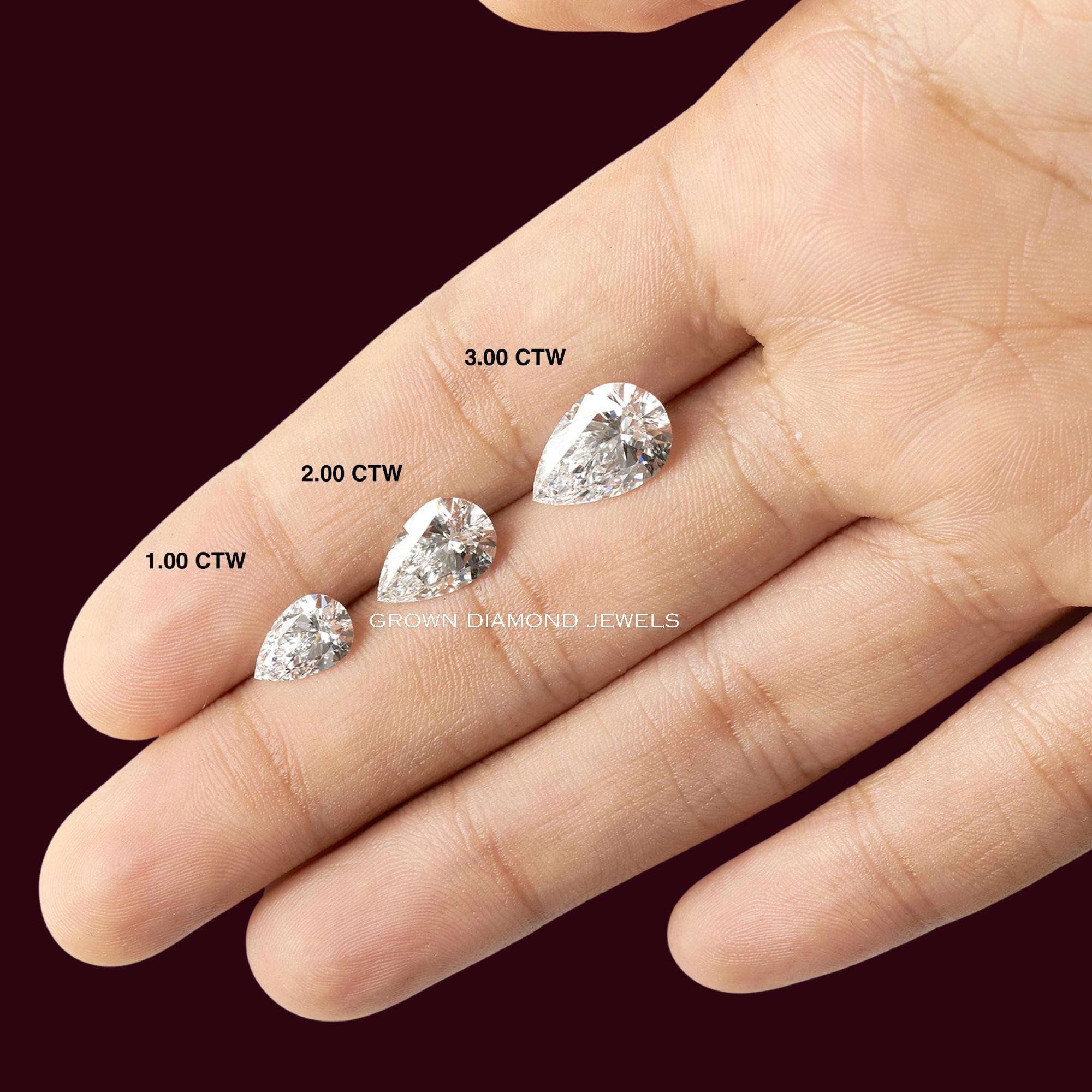 0.50 To 10.00 CT Each Loose Diamond/ Pear Cut Lab Grown Diamond For Engagement Ring/ IGI Certified Eco Friendly Diamond For Jewelry Making