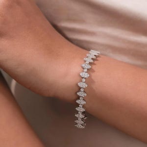 Rundes Diamant-Tennis-Armband / 14K Gold Armband / Labor gewachsenes Diamant Armband / Hochzeitsarmbänder für Frauen / Geschenk für sie