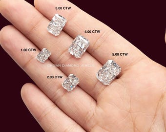 Radiant Cut Lab Grown Diamond, 0.50 to 10.00 CT IGI Certified, Radiant Cut Man Made Diamond, Eco Friendly Diamond For Custom Engagement Ring