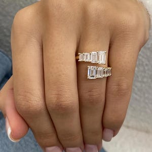 2.90 Ct Emerald Cut Lab Grown Diamond Band – Elegant Women’s Wedding Ring – Ethical Wedding Band for Her