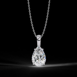 pear pendant custom Delicate necklace/ Pear Cut Lab Diamond everyday Necklace/ EF-VS minimalist necklace for gold pendant necklace