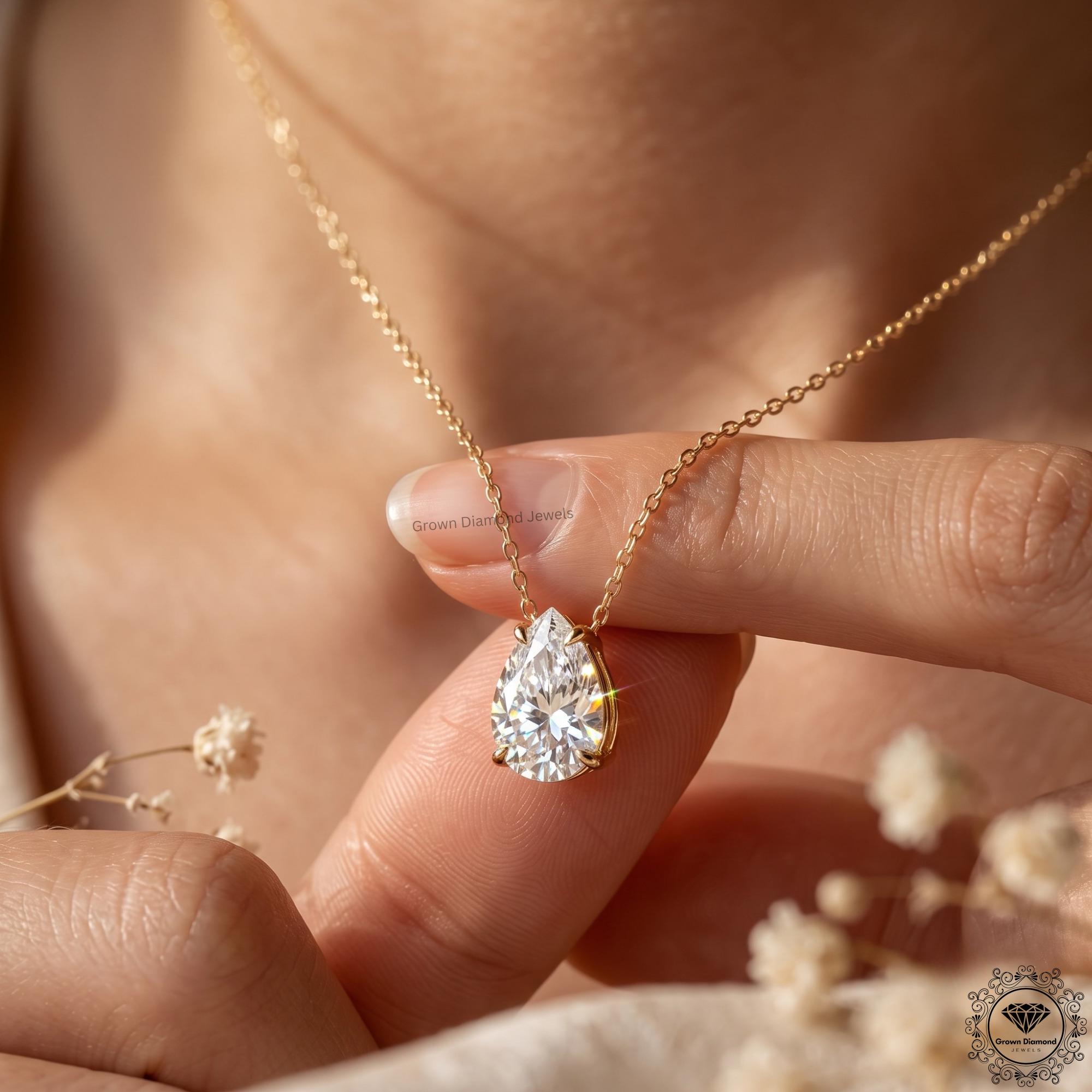 1 ct pear shape necklace - Etsy 日本