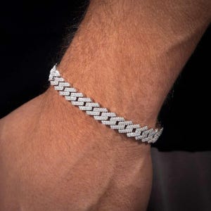 Bransoletka Ice Out Cuban Link 10 MM Moissanite Hip Hop Bransoletka ze srebra próby 925 Starling Bransoletka męska Hip Hop Bransoletka Ice Out dla mężczyzn