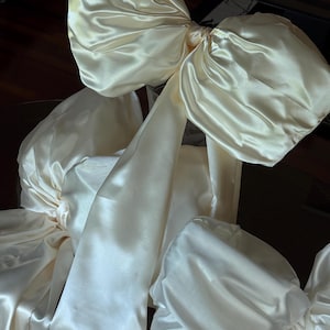 Giant Satin Bow: Handmade Ivory Wedding & Event Decor