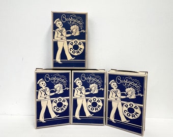 Vintage jaren 1930-40 lege popcorndoos | Nautisch thema "Crispycorn"