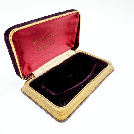 Vintage 40s Velvet Jewelry Box | Benrus Watch Box… - image 1