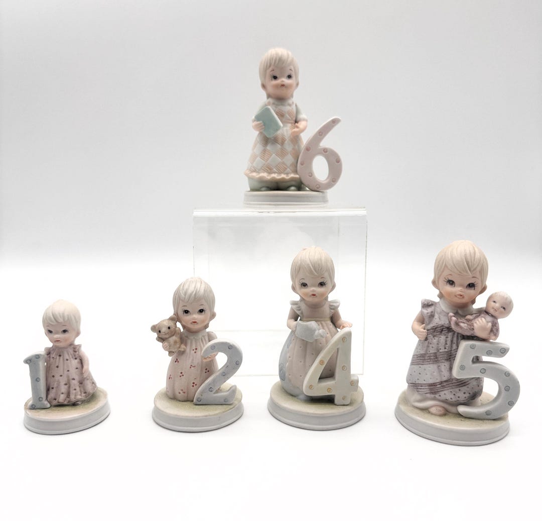 Vintage 80s Lefton Birthday Girl Figurines | the Christopher Collection ...