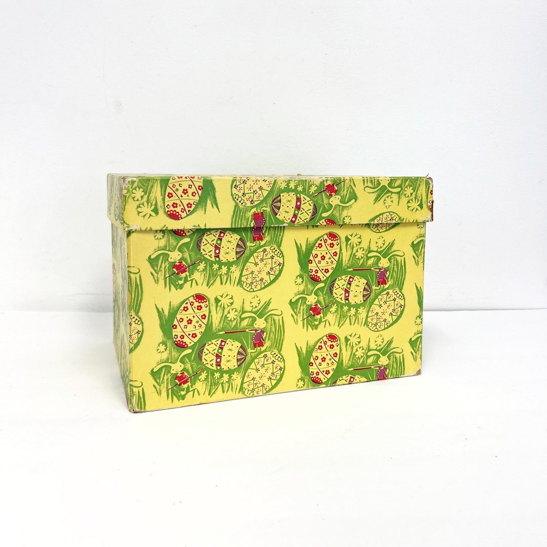 Vintage Easter Box Mid Century Candy or Gift Box With Lid Bunny Painting Eggs Etsy