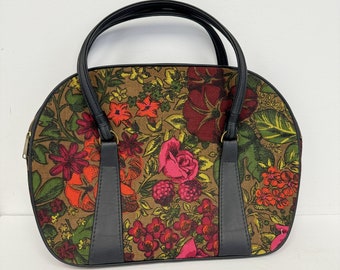 Vintage bloemen met ritssluiting handbagage of reistas | Canvas en Pleather Tote of portemonnee