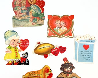 Vintage Lot of 7 Valentines | 40s 50s & 60s Valentines Day Cards
