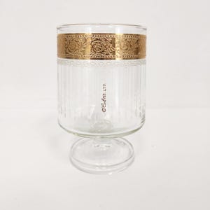 Vintage Culver Glass | Single  MId Century  Triple Old Fashioned 18 ounce Glass with Gold Trim