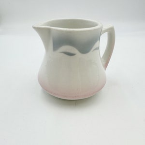 Vintage Restaurant Ware Pitcher | 1950s  Jackson China 4 inch Pitcher | Pink and Gray on White