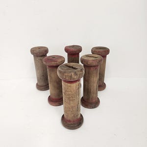 Vintage 1930er Holzspulen | 6er Pack Garnrollen