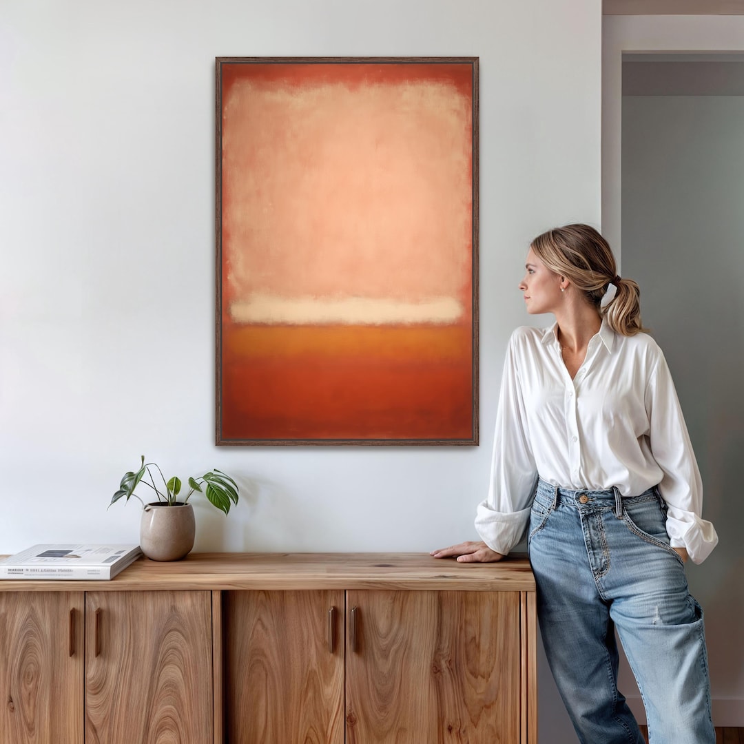Abstract Orange Canvas Wall Art, Large Framed Modern Decor - Etsy