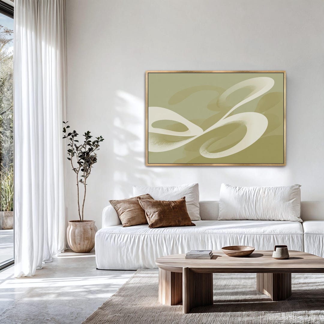 Olive Green Abstract Print: Modern Wall Art for Bedroom Living Room - Etsy