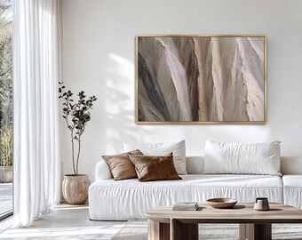 Desert Canyon Canvas Wall Art, Neutral Tones, Modern Style