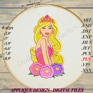Aplique Princesa, 6 tamaños, Descarga instantánea