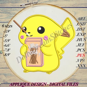 Yellow Creature APPLIQUE, 6 sizes, Instant Download