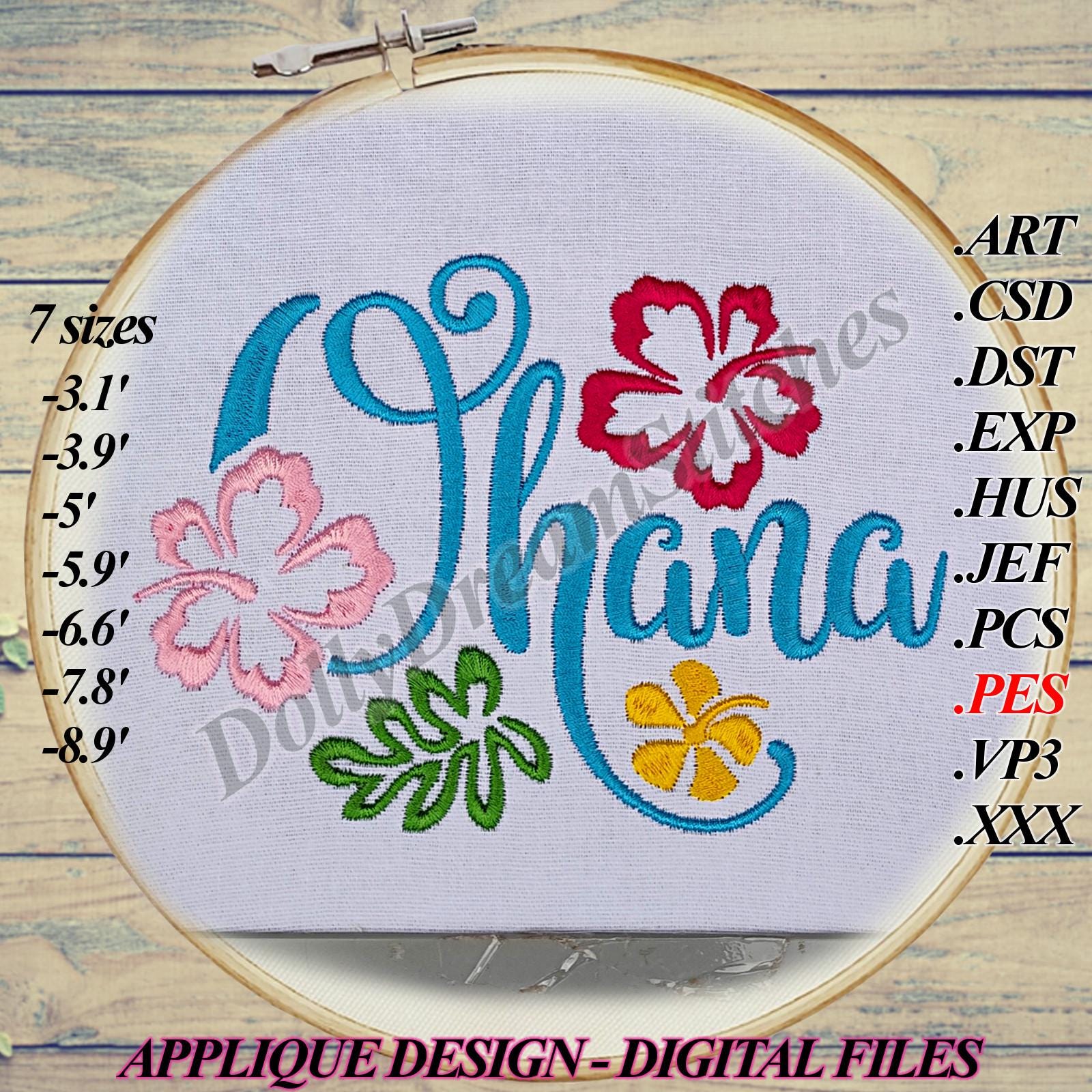 ohanaページ Ohana Text Embroidery Design, Ohana Machine Embroidery Design, 6