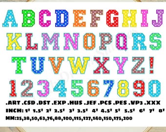 Czcionka Varsity Font APPLIQUE, Projekt haftu czcionki Varsity Font, 13 rozmiarów, Natychmiastowe pobranie
