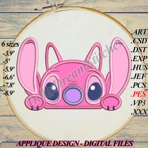 Angel Peeker APPLIQUE, 6 sizes, Instant Download