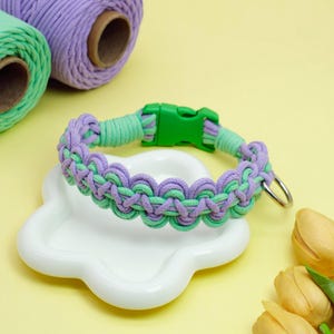 Handmade Cotton Rope Pet Collar – Custom Colors for Small & Medium Dogs or Cats