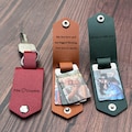 Personalized Mens Leather Keychain with Photo,Metal Tag Photo Keychain,Engraved key chain,Valentines Gifts for Him,Anniversary Gifts for Him