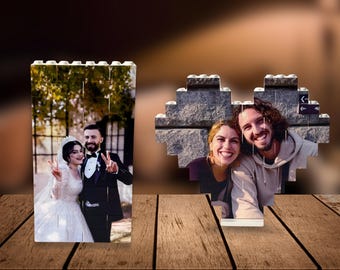 Personalisierter Foto-Baustein, Kundenspezifisches Herz-Puzzle-Dekor