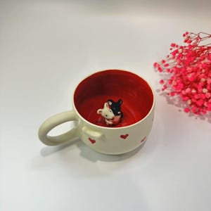 Custom Cute Love Mouse Mug/Custom Pet Mug - Custom Cat Ceramic Mug - Gift For Dog Owner，Birthday Gift, Gift For Her,Love Coffee Mug 400ml