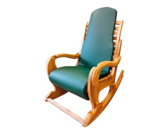 Handmade Oak Rocking Chair: Custom Upholstery, Durable Hardwood