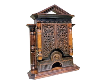 Handmade Walnut Key Cabinet: Rustic Wooden Key Holder, Wall Mounted