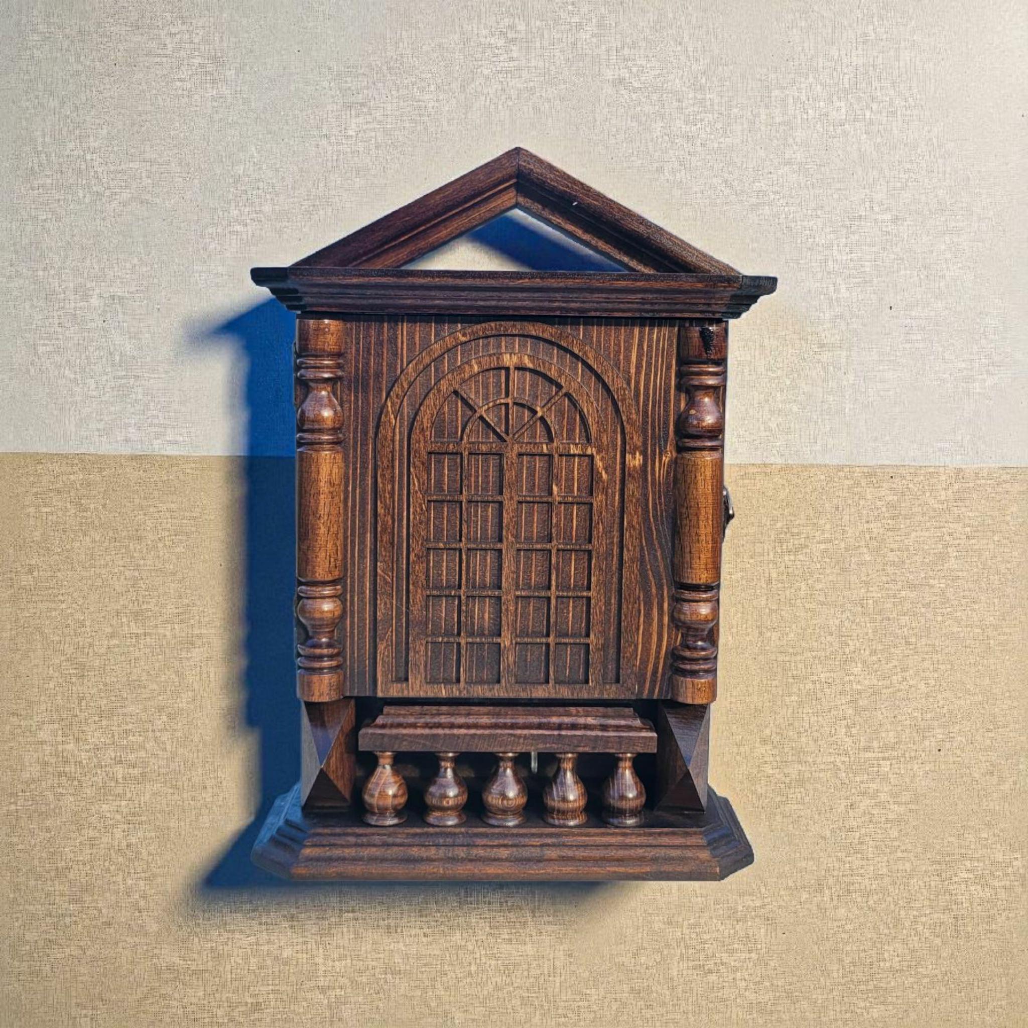 Walnut Key Rack Handmade Rustic Walnut Key Box: Wooden Key Holder Cabinet - Etsy