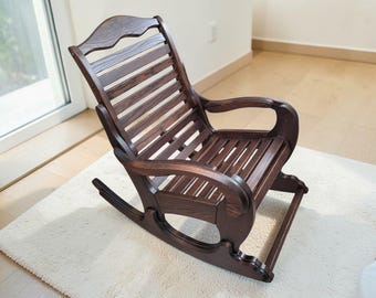 Premium handmade rocking chair. Solid oak / ash. Durable wooden swing. Furniture for relaxation and comfort. Premium gift