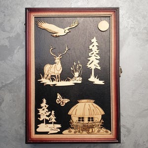 Wooden key holder Handmade key holder Wooden decor for home