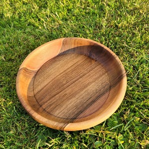 Handmade Walnut Wood Bowl: Rustic Food-Safe Tableware