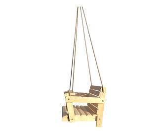 5-in-1 Wooden Baby Swing Chair: Pine Montessori Toddler Seat