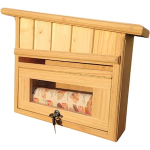 Rustic Handmade Wooden Mailbox – Solid Oak, Lockable, Outdoor Wall Mount with Dual Compartments