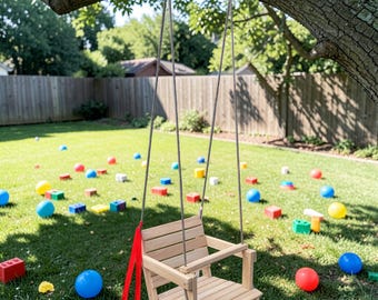 Altalena trasformabile 5 in 1 in legno per bambini – Sedia a dondolo in rovere per bambini piccoli, ecologica, regolabile, per interni ed esterni